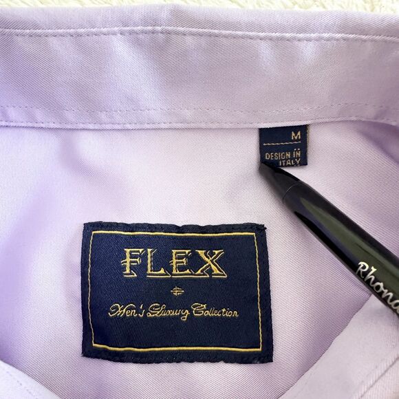 Flex Dress Shirt Mens Size M Purple Luxury Collection Long Sleeve - Picture 6 of 10